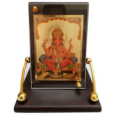 "Divinity 24ct Gold Plated Ganesh with Stand - 001 - Click here to View more details about this Product